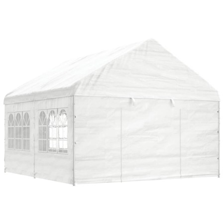 Cenador con techo polietileno blanco 4,46x4,08x3,22 m de vidaXL, Carpas y cenadores - Ref: Foro24-3155486, Precio: 324,06 €, ...