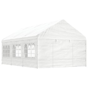 Pavillon mit weißem Polyethylendach 6,69 x 4,08 x 3,22 m von vidaXL, Zelte und Pavillons - Ref: Foro24-3155487, Preis: 461,29...
