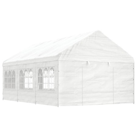 Pavillon mit weißem Polyethylendach 6,69 x 4,08 x 3,22 m von vidaXL, Zelte und Pavillons - Ref: Foro24-3155487, Preis: 461,29...