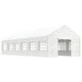 Gazebo with white polyethylene roof 13.38x4.08x3.22 m by vidaXL, Tents and gazebos - Ref: Foro24-3155490, Price: 799,04 €, Di...