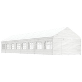 Cenador con techo polietileno blanco 17,84x4,08x3,22 m