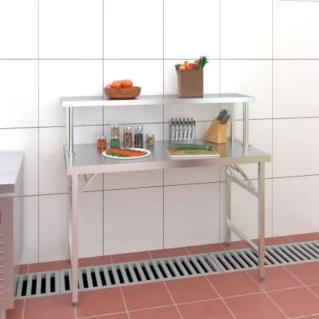 Küchenarbeitstisch mit Edelstahlablage 120x60x115cm von vidaXL, Wiederherstellung - Ref: Foro24-3155991, Preis: 237,98 €, Rab...