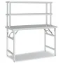 Küchenarbeitstisch mit Edelstahlregal 120x60x145cm von vidaXL, Wiederherstellung - Ref: Foro24-3155992, Preis: 278,95 €, Raba...