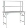 Küchenarbeitstisch mit Edelstahlregal 120x60x145cm von vidaXL, Wiederherstellung - Ref: Foro24-3155992, Preis: 278,95 €, Raba...
