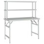 Küchenarbeitstisch mit Edelstahlregal 120x60x145cm von vidaXL, Wiederherstellung - Ref: Foro24-3155992, Preis: 325,56 €, Raba...