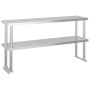 Küchenarbeitstisch mit Edelstahlregal 120x60x145cm von vidaXL, Wiederherstellung - Ref: Foro24-3155992, Preis: 325,56 €, Raba...