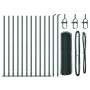 Reja con postes Verde 0.6 x 25 m Acero recubierto de PVC