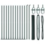 Reja con postes Verde 0.8 x 25 m Acero recubierto de PVC