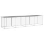 Chicken coop with light gray galvanized steel roof 403x98x90 cm by vidaXL, Cages and habitats for small animals - Ref: Foro24...