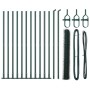 Reja con postes Verde 1 x 25 m Acero recubierto de PVC