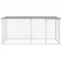 Gallinero con techo acero galvanizado gris claro 203x98x90 cm de vidaXL, Jaulas y habitáculos para animales pequeños - Ref: F...
