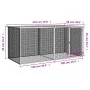 Gallinero con techo acero galvanizado gris claro 203x98x90 cm de vidaXL, Jaulas y habitáculos para animales pequeños - Ref: F...