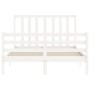 Weißer Massivholzbettrahmen mit Kopfteil 120x200 cm von vidaXL, Betten und Lattenroste - Ref: Foro24-3193787, Preis: 126,00 €...