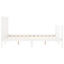 Weißer Massivholzbettrahmen mit Kopfteil 140x200 cm von vidaXL, Betten und Lattenroste - Ref: Foro24-3193792, Preis: 133,05 €...