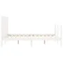 White solid wood bed frame with headboard 140x200 cm by vidaXL, Beds and slatted bases - Ref: Foro24-3193792, Price: 131,38 €...