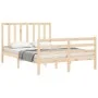 Bed frame with solid wood headboard 120x200 cm by vidaXL, Beds and slatted bases - Ref: Foro24-3193851, Price: 109,70 €, Disc...
