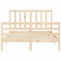 Bed frame with solid wood headboard 120x200 cm by vidaXL, Beds and slatted bases - Ref: Foro24-3193851, Price: 109,70 €, Disc...