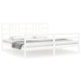 White solid wood bed frame with headboard 200x200 cm by vidaXL, Beds and slatted bases - Ref: Foro24-3193942, Price: 156,33 €...