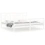 White solid wood bed frame with headboard 200x200 cm by vidaXL, Beds and slatted bases - Ref: Foro24-3193942, Price: 154,19 €...