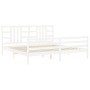 Weißer Massivholzbettrahmen mit Kopfteil 200x200 cm von vidaXL, Betten und Lattenroste - Ref: Foro24-3193942, Preis: 156,16 €...
