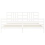 Weißer Massivholzbettrahmen mit Kopfteil 200x200 cm von vidaXL, Betten und Lattenroste - Ref: Foro24-3193942, Preis: 156,16 €...