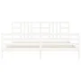 White solid wood bed frame with headboard 200x200 cm by vidaXL, Beds and slatted bases - Ref: Foro24-3193942, Price: 154,19 €...