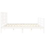 Weißer Massivholzbettrahmen mit Kopfteil 200x200 cm von vidaXL, Betten und Lattenroste - Ref: Foro24-3193942, Preis: 156,16 €...