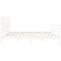 White solid wood bed frame with headboard 200x200 cm by vidaXL, Beds and slatted bases - Ref: Foro24-3193942, Price: 154,19 €...