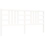 White solid wood bed frame with headboard 200x200 cm by vidaXL, Beds and slatted bases - Ref: Foro24-3193942, Price: 156,33 €...