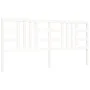 White solid wood bed frame with headboard 200x200 cm by vidaXL, Beds and slatted bases - Ref: Foro24-3193942, Price: 154,19 €...