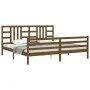 Honey brown solid wood bed frame and headboard 200x200 cm by vidaXL, Beds and slatted bases - Ref: Foro24-3193944, Price: 170...
