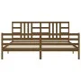 Honey brown solid wood bed frame and headboard 200x200 cm by vidaXL, Beds and slatted bases - Ref: Foro24-3193944, Price: 170...