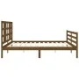 Honey brown solid wood bed frame and headboard 200x200 cm by vidaXL, Beds and slatted bases - Ref: Foro24-3193944, Price: 170...