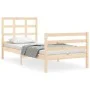 Bettgestell mit Massivholzkopfteil 90x200 cm von vidaXL, Betten und Lattenroste - Ref: Foro24-3193971, Preis: 88,58 €, Rabatt: %