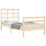 Bettgestell mit Massivholzkopfteil 90x200 cm von vidaXL, Betten und Lattenroste - Ref: Foro24-3193971, Preis: 88,58 €, Rabatt: %