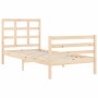 Bed frame with solid wood headboard 90x200 cm by vidaXL, Beds and slatted bases - Ref: Foro24-3193971, Price: 89,73 €, Discou...