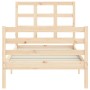 Bed frame with solid wood headboard 90x200 cm by vidaXL, Beds and slatted bases - Ref: Foro24-3193971, Price: 89,73 €, Discou...