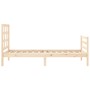 Bed frame with solid wood headboard 90x200 cm by vidaXL, Beds and slatted bases - Ref: Foro24-3193971, Price: 89,73 €, Discou...