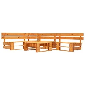 Set de muebles de palets de jardín 4 pzas madera marrón miel de vidaXL, Conjuntos de jardín - Ref: Foro24-277453, Precio: 261...