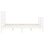 Weißer Massivholzbettrahmen mit Kopfteil 120x200 cm von vidaXL, Betten und Lattenroste - Ref: Foro24-3193982, Preis: 124,18 €...