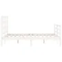 White solid wood bed frame with headboard 140x200 cm by vidaXL, Beds and slatted bases - Ref: Foro24-3193987, Price: 130,80 €...