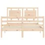 Estructura de cama de matrimonio con cabecero madera maciza de vidaXL, Camas y somieres - Ref: Foro24-3194021, Precio: 123,90...