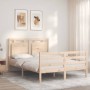 Bed frame with solid wood headboard 140x200 cm by vidaXL, Beds and slatted bases - Ref: Foro24-3194051, Price: 137,88 €, Disc...