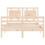Bed frame with solid wood headboard 140x200 cm by vidaXL, Beds and slatted bases - Ref: Foro24-3194051, Price: 137,88 €, Disc...