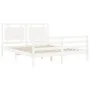 White solid wood bed frame with headboard 160x200 cm by vidaXL, Beds and slatted bases - Ref: Foro24-3194062, Price: 164,21 €...