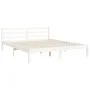 White solid wood bed frame with headboard 160x200 cm by vidaXL, Beds and slatted bases - Ref: Foro24-3194062, Price: 164,21 €...