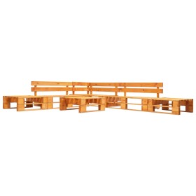 Garden pallet furniture set 6 pieces honey brown wood by vidaXL, Garden sets - Ref: Foro24-277461, Price: 367,45 €, Discount: %