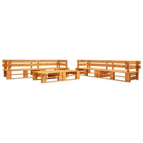 Garden pallet furniture set 6 pieces honey brown wood by vidaXL, Garden sets - Ref: Foro24-277469, Price: 417,44 €, Discount: %
