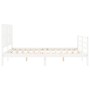 Double bed frame with white solid wood headboard by vidaXL, Beds and slatted bases - Ref: Foro24-3194122, Price: 155,59 €, Di...