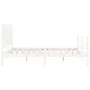 Double bed frame with white solid wood headboard by vidaXL, Beds and slatted bases - Ref: Foro24-3194122, Price: 153,60 €, Di...
